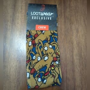 LootCrate Exclusive Nickelodeon Rugrats Graphics Crew Cut Socks Size 6-12